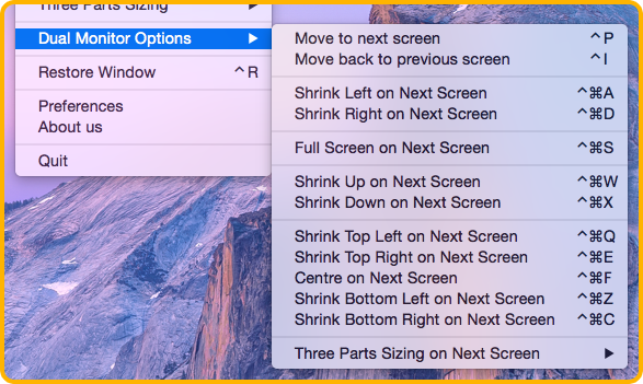 split screen mac shortcuts